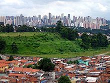 Andre Gunder Frank based his theories on observations of inequality in Latin America, exemplified by cities like Sao Paulo. Favela Jaqueline (Vila Sonia) 02.jpg