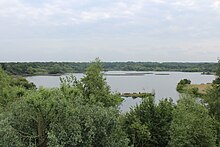 View of Fleet Pond.  The railway line is about 100 metres to the left of the picture.