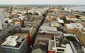 French Quarter, looking north with Mississippi River to the right 2011.jpg