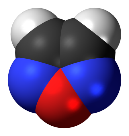 Space-filling model of the furazan molecule