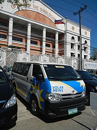 A Toyota HiAce van used by Solar News parked at the Office of the Ombudsman. FvfOmbudsman0222 37.JPG