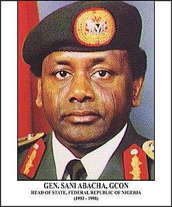 Sani Abacha (vas.) vuonna 1994