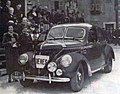 Suzanne Largeot et Germaine Rouault victorieuses de la Coupe des Dames du rallye Monte-Carlo 1938, sur Matford.
