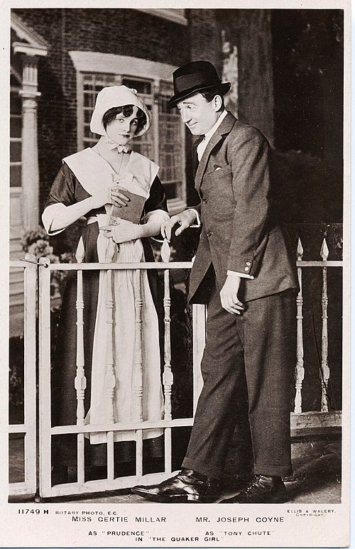 Image: Gertie Millar as Prudence and Joseph Coyne as Tony Chute in The Quaker Girl, London, 1910