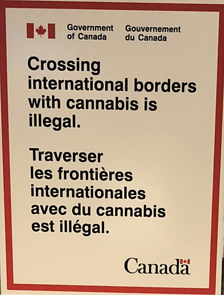 File:Government of Canada (Gouvernement du Canada) cannabis sign at Billy Bishop Toronto City Airport (YTZ) gate on 19 October 2018 (cropped).jpg