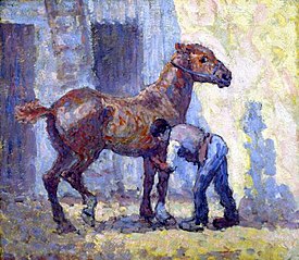 Robert Polhill Bevan - Grooming Horse - ABDAG002290