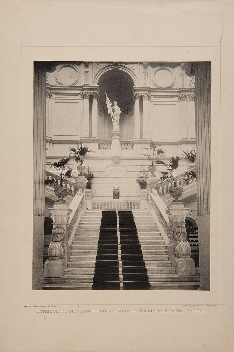 Interior do Edifício-monumento do Ipiranga: escadaria Central, Guilherme Gaensly.