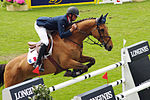 Olivier Guillon et Lord de Theizé lors de la Coupe des Nations du CSIO-5* de La Baule, le 17 mai 2013.