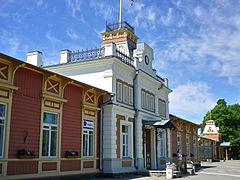 Haapsalu Railway Station, now disused, and notable for the length of its platform canopy.