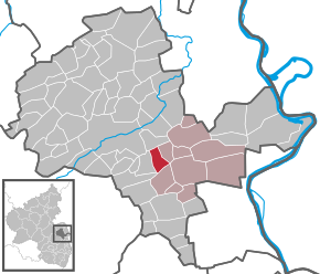 Poziția Hangen-Weisheim pe harta districtului Alzey-Worms
