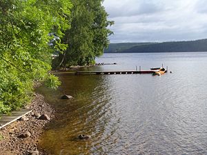 Hannäs västra strand vid Nedre Fryken