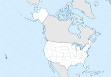 The location of the state of Hawaii in relation to the rest of the United States of America Hawaii in United States (US50).svg