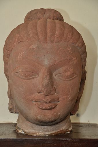 Buddha with a mustache, Gupta period. Government Museum, Mathura, India