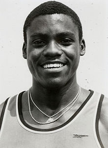 After Ben Johnson's disqualification, Carl Lewis's time of 9.92 was established as the Olympic and world record time. HeadshotCarl.jpg