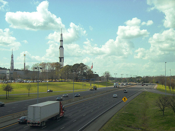 I-565 passing by the U.S. Space & Rocket Center