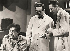 From Indestructible Man (1956), L-R: Lon Chaney, Jr., Joe Flynn, and Robert Shayne