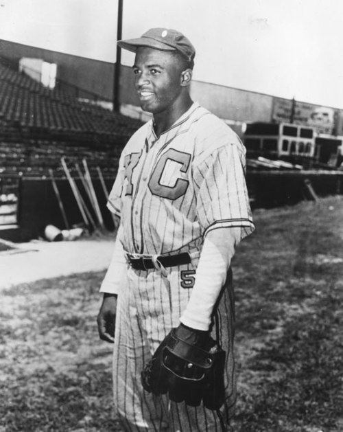 Robinson during his stint in the Negro leagues with the Kansas City Monarchs