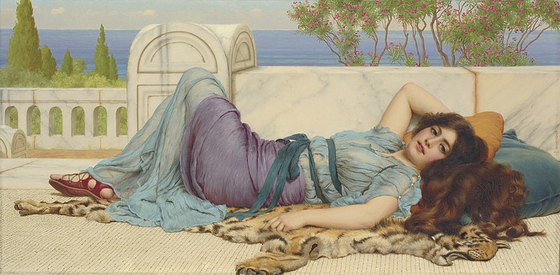 File:John William Godward - Mischief and Repose, 1909.jpg