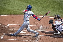 The Chicago Cubs selected Josh Donaldson 48th overall. the 3x All-Star, 2x Silver Slugger at third base, the American League Most Valuable Player Award in 2015. Josh Donaldson (36176748724).jpg