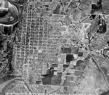 Aerial view of Junction City, 1943 Kansas - Junction City - NARA - 23940113 (cropped).jpg