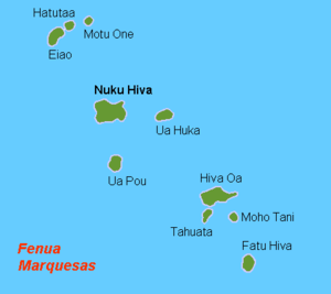 Carte des îles Marquises.