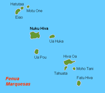 Map (rough) of the Marquesa Islands, French Po...