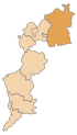 Location of the political district of Neusiedl am See