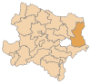 Location of the Gänserndorf district in Lower Austria