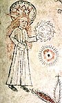 Sankta Katarina av Alexandria med sitt attribut taggigt hjul.