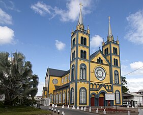 Roman Catholic Cathedral Basilica, H.A.E. Arronstreet 22-24 in Paramaribo, 19th century wooden building Photograph: Henk Olieman Licensing: CC-BY-SA-4.0