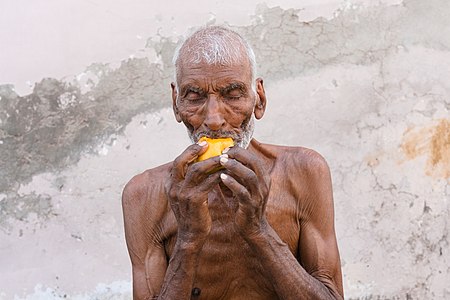 Khairdeen, alias Pritam, relishing a mango at the dusk of his life 05