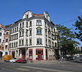 Apartment house in closed development in a corner