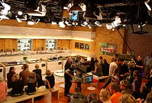 Studio set of the German cooking show Die Kuchenschlacht ("The Kitchen Battle") in 2008. Kuechenschlacht Studio.JPG