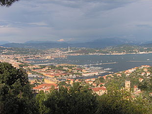 View of the Gulf of Spezia, looking over the Base La Spezia - L'arsenale.JPG