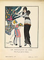 Ilustración para la Gazette du Bon Ton; "Los preparativos de Navidad", vestido de tarde de Redfern. 1914.