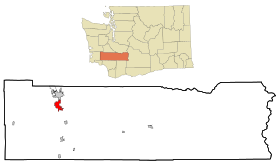 Lewis County Washington Incorporated and Unincorporated areas Chehalis Highlighted.svg