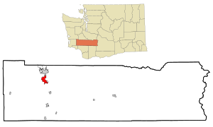 Lewis County Washington Beépített és be nem épített területek Chehalis Highlighted.svg