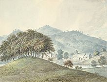 Llanllwchaiarn Church by John Ingleby 1796 Llanllwchuarn, 1796.jpg