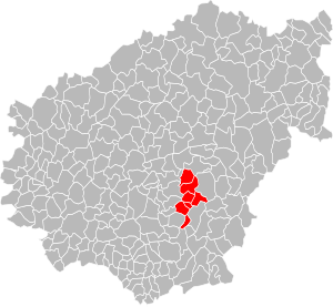 Location of the CC du Doustre et du Plateau des Étangs in the Corrèze department