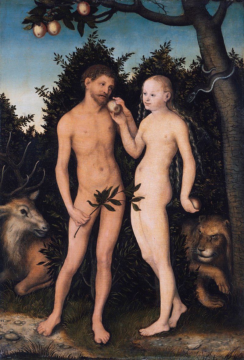Eva cede ad Adamo il frutto proibito