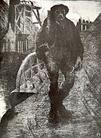 Hors du gouffre, avant 1923 (Gravure ; photographie de la reproduction imprimée dans L'École de Gravure de Liège de Sander Pierron en 1923)