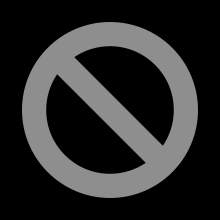 Prohibited sign (a circle with a single line crossing through it) that is shown during the boot process when the system is not allowed to proceed.
