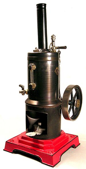 Stationary model steam engine by Marklin, 1909 Maerklin Dampfmaschine1915 cropped.jpg