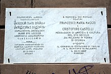 Maggio en Castelli plaque.jpg