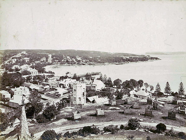 The harbour side of Manly in the late 1880s