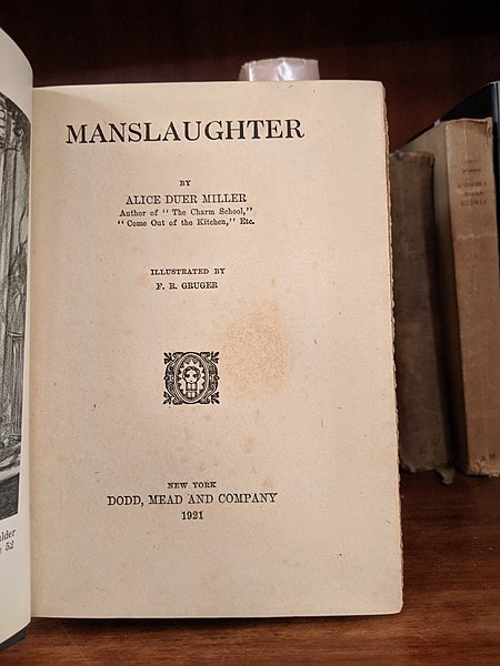 Manslaughter by Alice Duer Miller