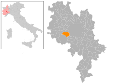 Locatie van Tigliole in Asti (AT)