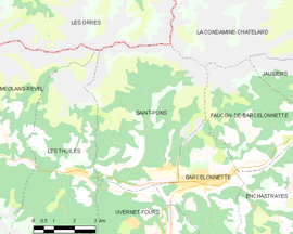Mapa obce Saint-Pons
