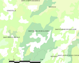 Mapa obce Saint-Michel-de-Boulogne