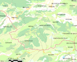 Mapa obce Niort-de-Sault